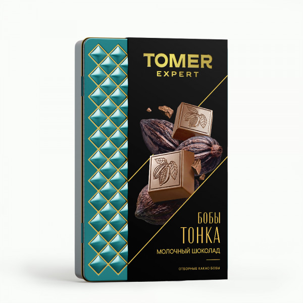 №1 Фабрика Томер металлический бокс Молочный шоколад БОБЫ ТОНКА , 90г в Уссурийске