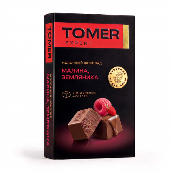 №1 Фабрика Томер   Молочный шоколад Малина-Земляника, 90г  в Уссурийске