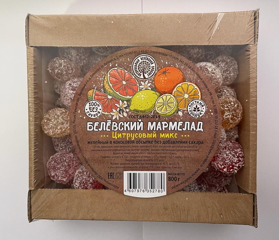  Мармелад белевский на фруктозе 800г "Цитрусовый микс"    в Уссурийске