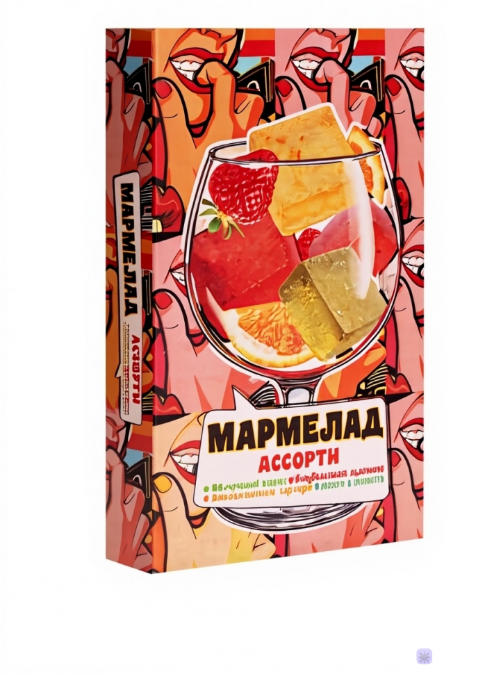  Мармелад АлкоАссорти(яблочный виски, клубничный просекко, апельсиновый вермут, лайм текила) 110г в Уссурийске