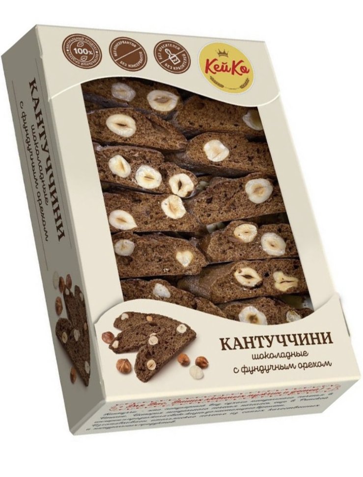  Кей Ко Кантуччини шоколадные с фундучным орехом, 200г  в Уссурийске