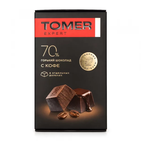 №1 Фабрика Томер  Горький (70%) шоколад с КОФЕ, 90г  в Уссурийске