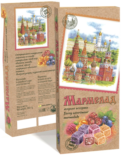  Сладарт Мармелад Ассорти ягодное в сахарной пудре, 200г    в Уссурийске